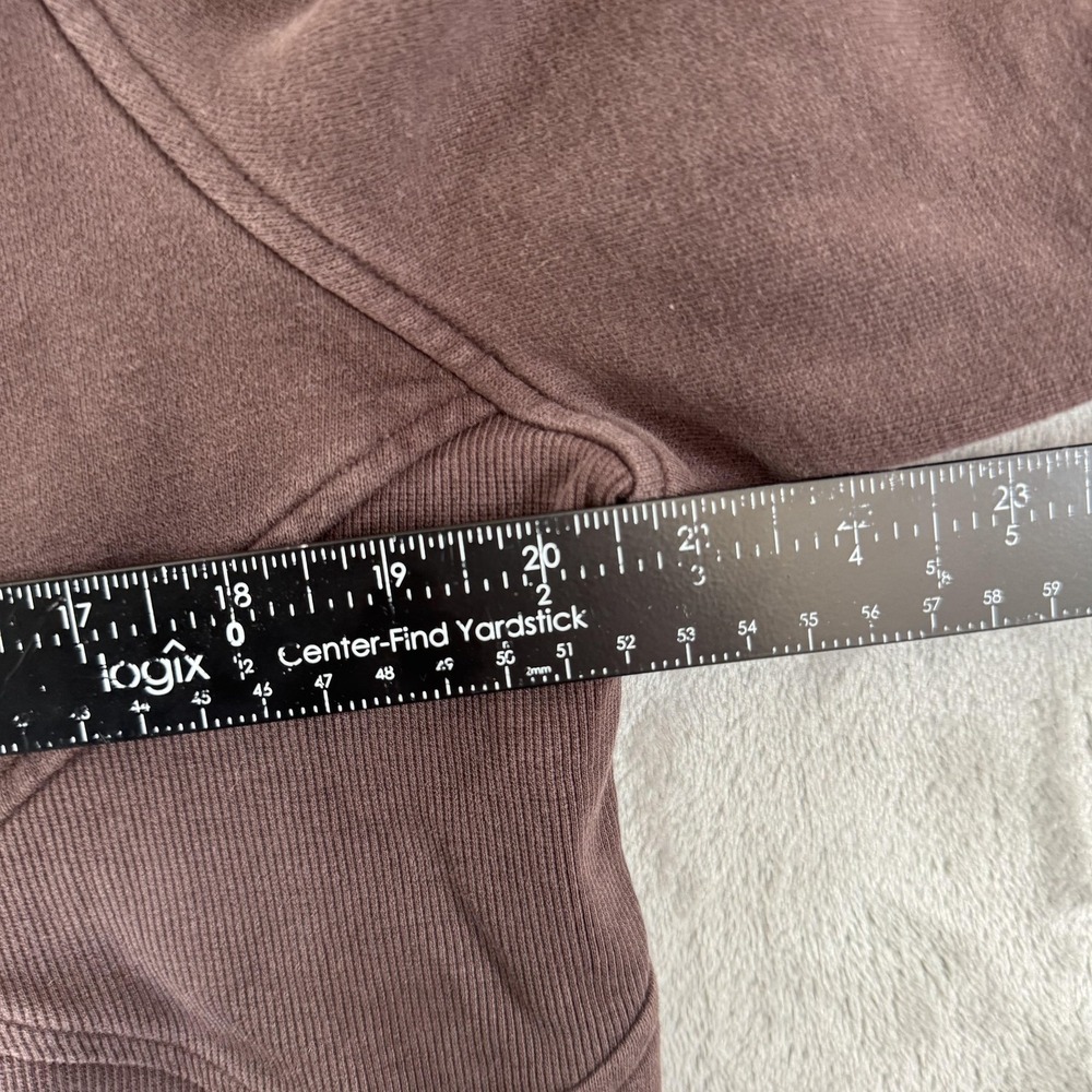 Lululemon Scuba Hoodie Womens Small Brown 1/2 Zip Cropped Kangaroo Pocket - Picture 15 of 16